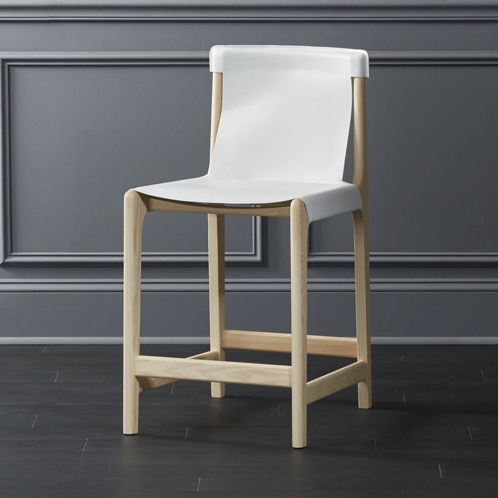 Burano White Leather Sling Counter Stool - Image 0