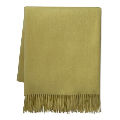 Solid Cashmere Throw, 50" X 65", Chartreuse - Image 0