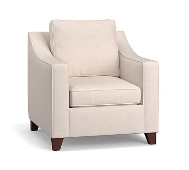 Cameron Slope Arm Upholstered Armchair, Polyester Wrapped Cushions, Performance Everydaylinen(TM) Oatmeal - Image 0
