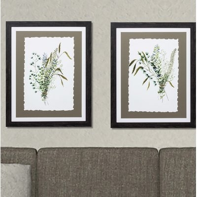 'Green Bouquet' 2 Piece Framed Print Set - Image 0
