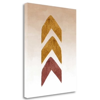'Tribal Arrows in Gold and Maroon' Graphic Art Print on Wrapped Canvas - Image 0