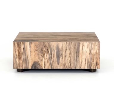 Terri 40" Cube Coffee Table, Spalted Primavera - Image 1