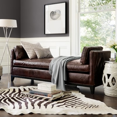 Presidio Settee, Standard Cushion, Perennials Performance Basketweave, Light Grey, Ebony Leg - Image 3