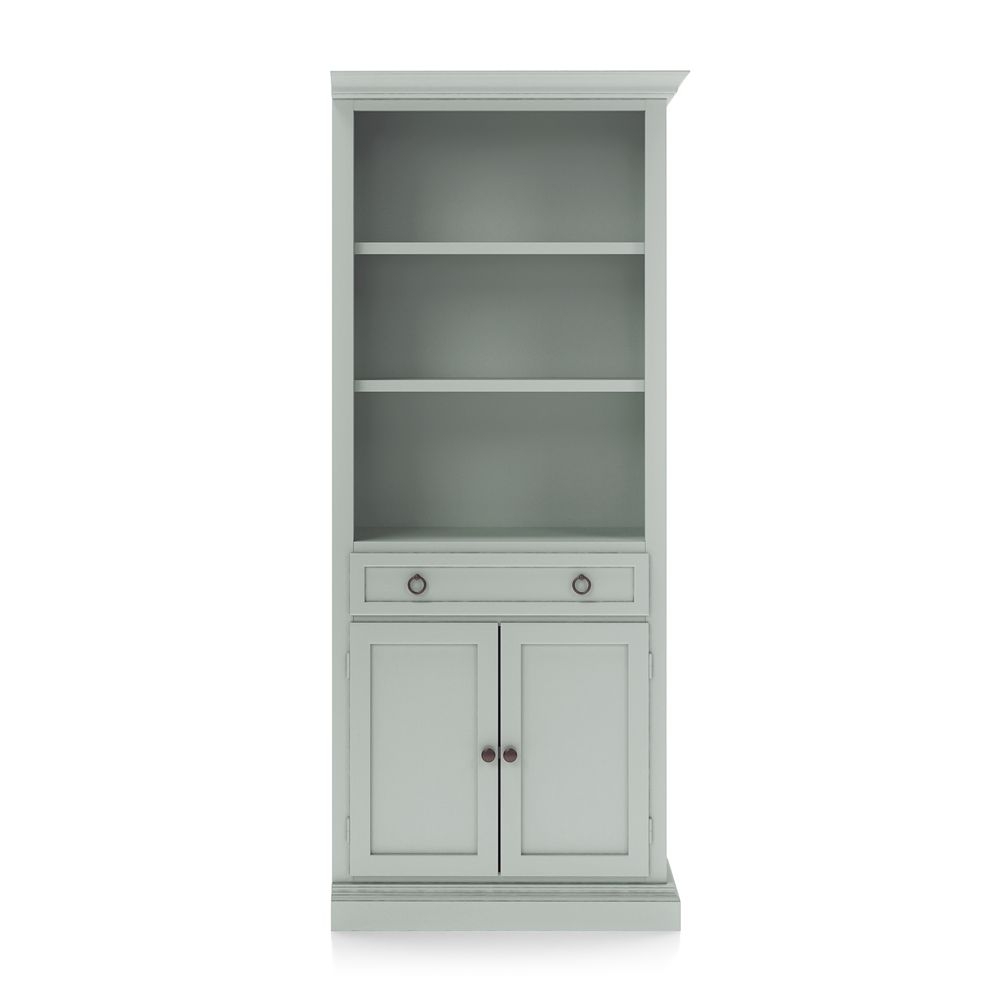 Cameo Blue Grey Storage Bookcase with Right Crown - Image 0