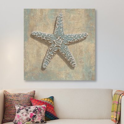 'Aqua Starfish' Graphic Art Print on Canvas - Image 0