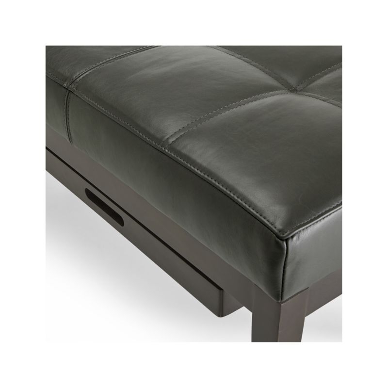 Nash Leather Small Tufted Bench with Tray - Image 4