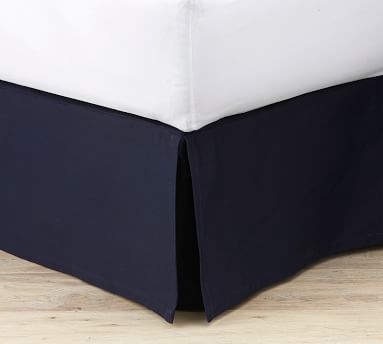 PB Basic Pleated Bed Skirt, 14" Drop, Queen, Organic Cotton Twill White - Image 3