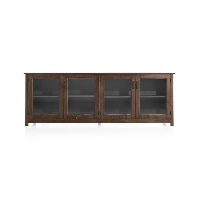 Ainsworth Cocoa 85" Media Console with Glass/Wood Doors - Image 1