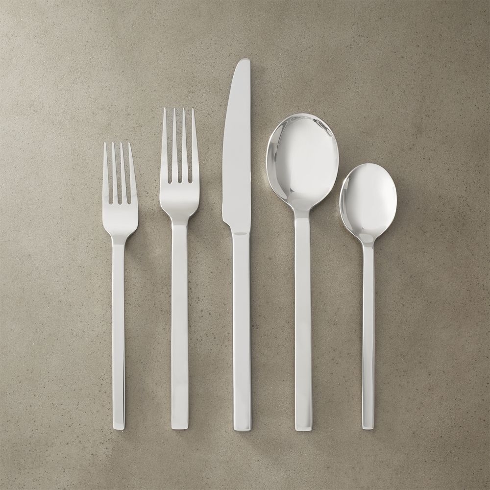Tower 20-Piece Shiny Silver Flatware Set - Image 0