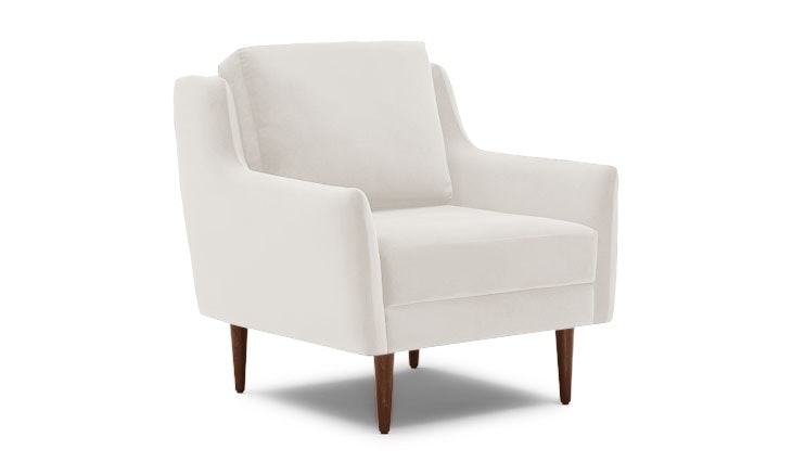 White Bell Mid Century Modern Chair - Merit Snow - Mocha - Image 0