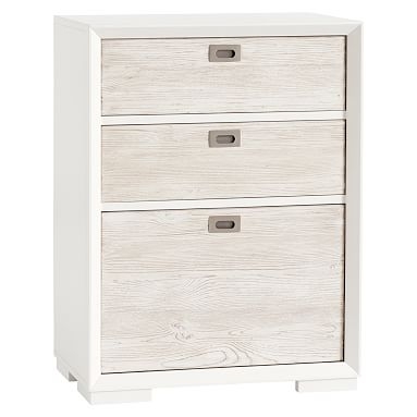 Callum 3-Drawer Storage Cabinet with Feet Weathered White/Simply White - Image 0
