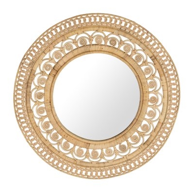 Peacock Round Decorative Accent Mirror - Image 0