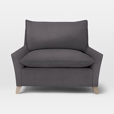 Bliss Down-Filled Chair-and-a-Half, Linen Weave, Steel Gray - Image 0
