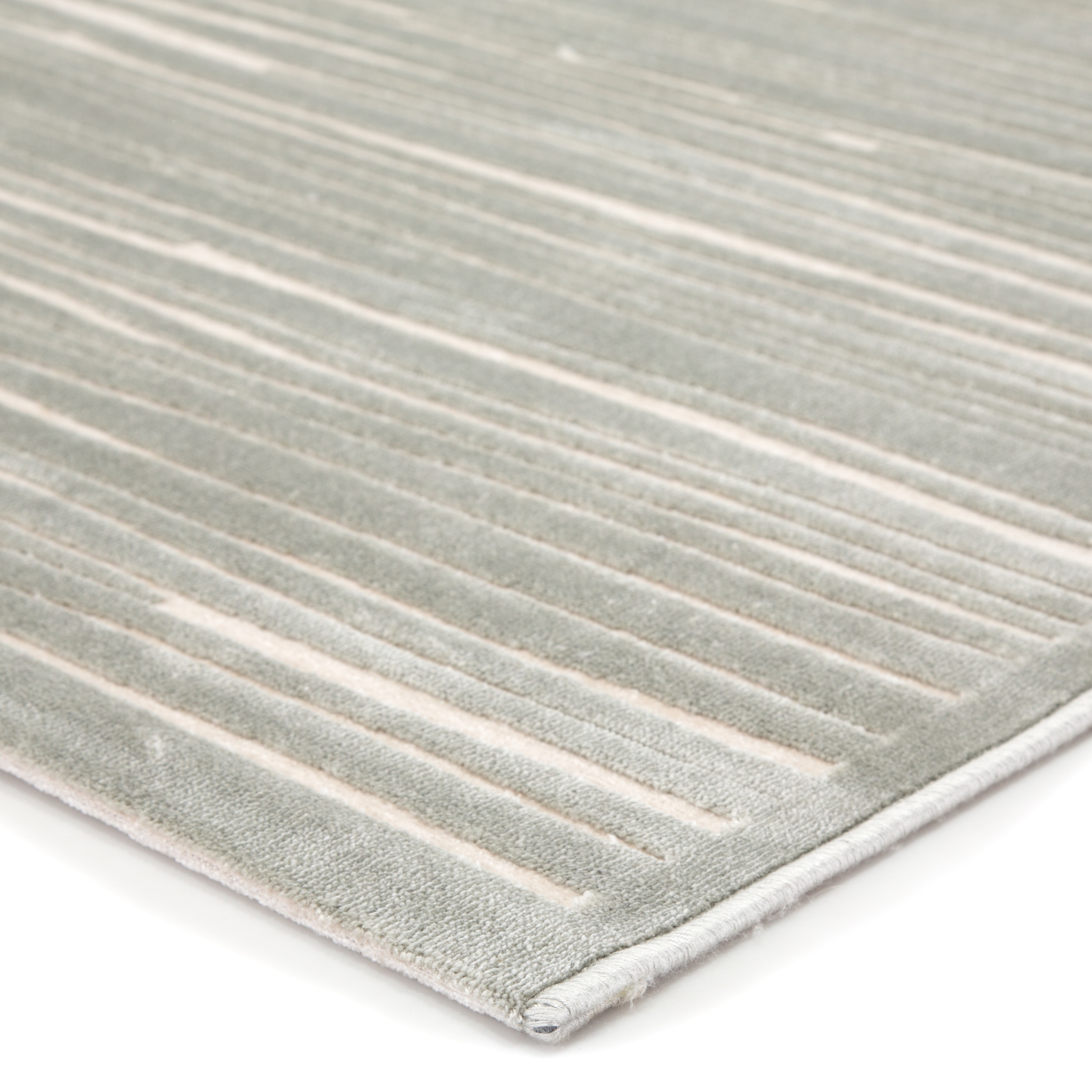 Linea Abstract Silver/ White Area Rug (9' X 12') - Image 1