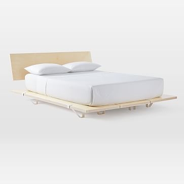 Birch Platform Bed + Headboard, Queen, White - Image 3