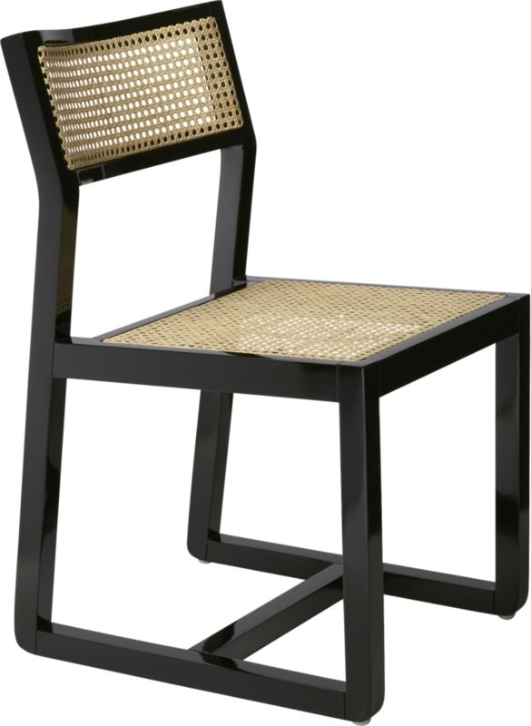 Makan Black Wood and Cane Chair - Image 4