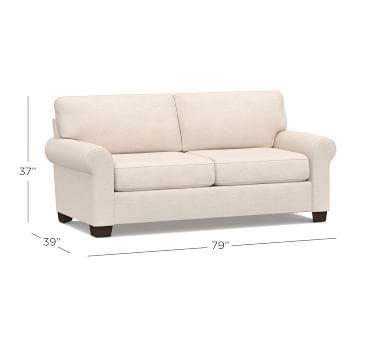 Buchanan Roll Arm Upholstered Sofa, Polyester Wrapped Cushions, Performance Plush Velvet Slate - Image 1