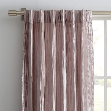 Crinkle Velvet Curtain, 48"x84", Dusty Blush - Image 1