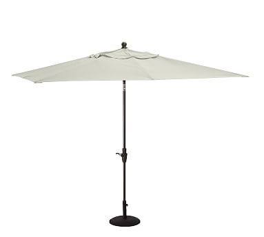 10' Rectangular Umbrella with Aluminum Tilt Pole, Water-Resistant Canvas, Natural - Image 0
