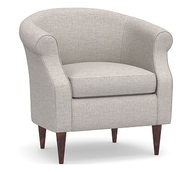 SoMa Lyndon Upholstered Armchair, Polyester Wrapped Cushions, Heathered Twill Stone - Image 0