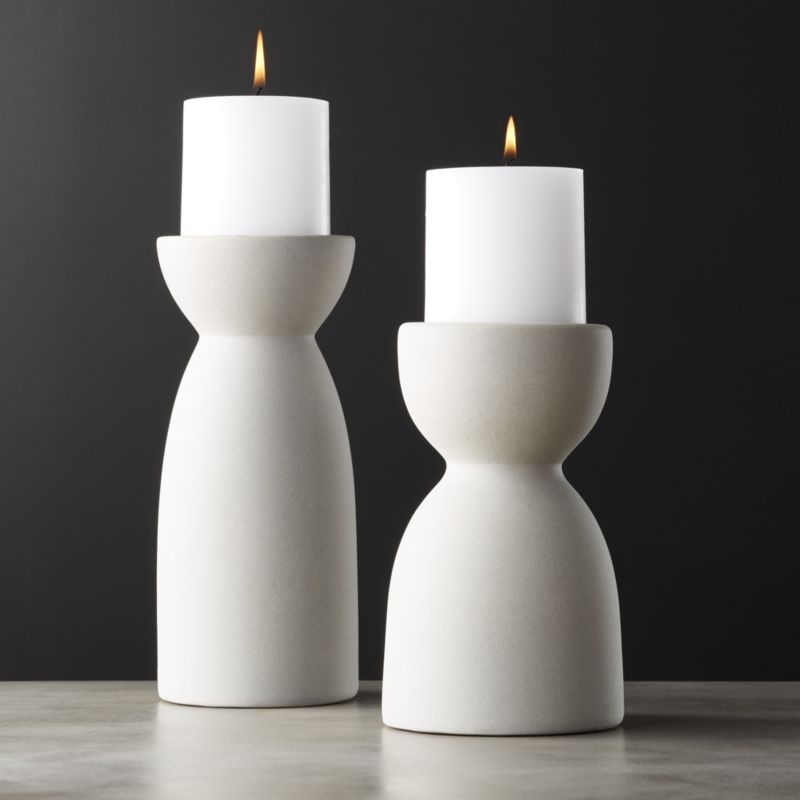 Borough Small Ceramic Pillar Candle Holder - Image 1