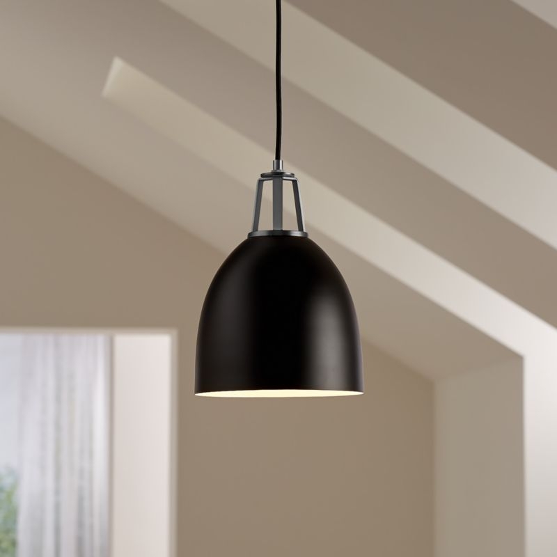 Maddox Black Dome Pendant Small with Nickel Socket - Image 5