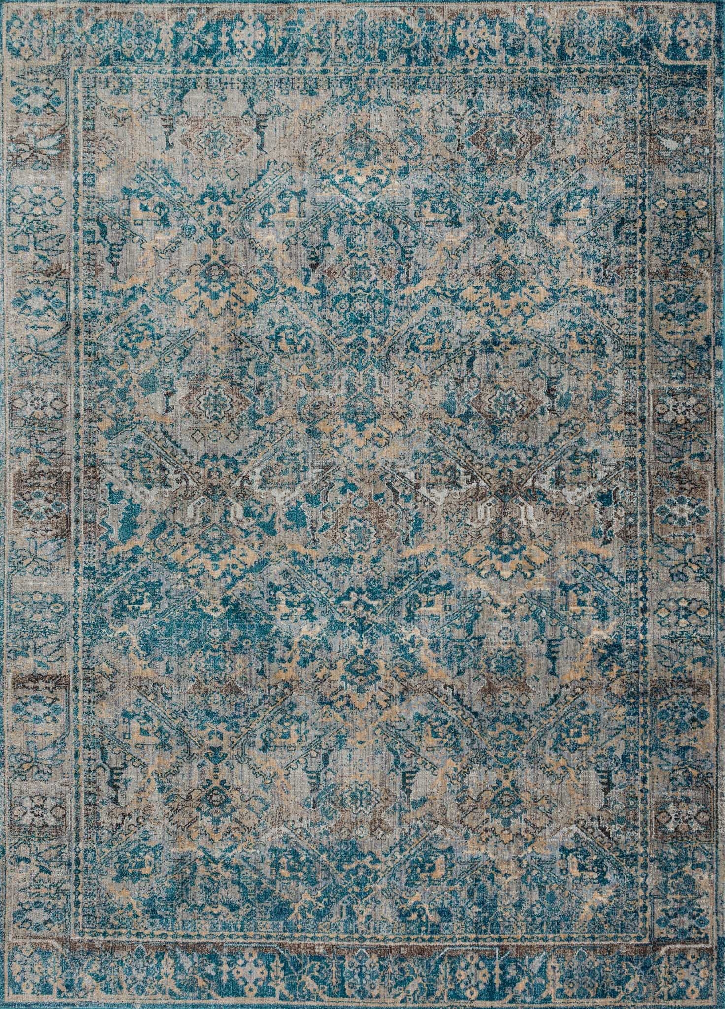 Magnolia Home by Joanna Gaines x Loloi Kivi KV-08 Fog / Mediterranean 18" x 18" Sample - Image 0