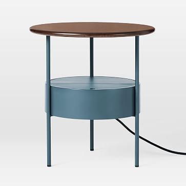 Isla Side Table, Dark Walnut/Petrol Blue - Image 3