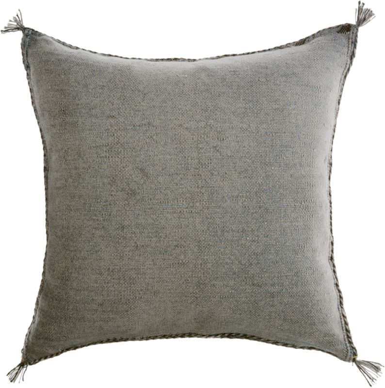 16" Moroccan Graphic Pillow with Feather-Down Insert - Image 2