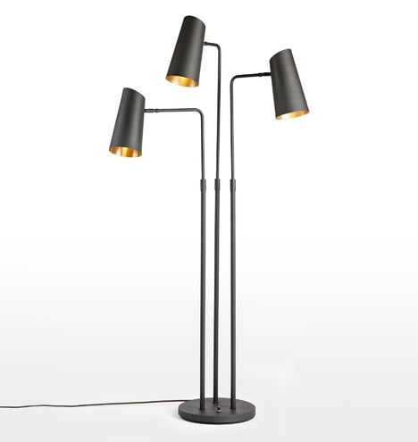 Cypress 3-Arm Floor Lamp - Oil Rubbed Bronze Fixture, Oil Rubbed Bronze Shade - Image 2