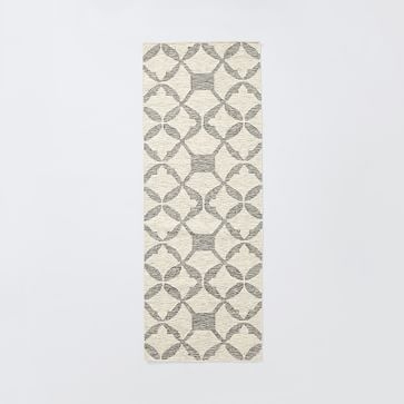 Tile Wool Kilim Rug, 9'x12', Platinum - Image 3