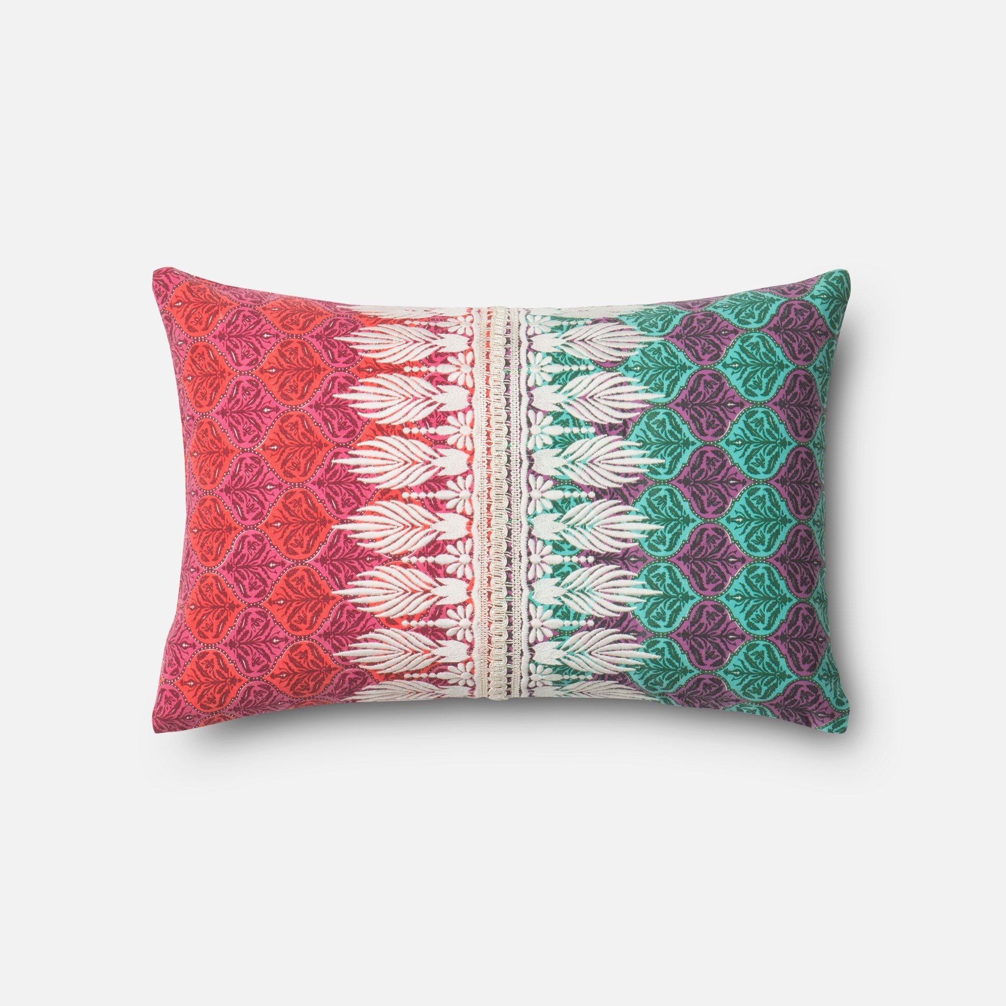 PILLOWS - PINK / GREEN - 13" X 21" Cover w/Down - Image 0