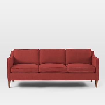 Hamilton Upholstered 81" Sofa, Brushed Heathered Cotton, Grapefruit - Image 2