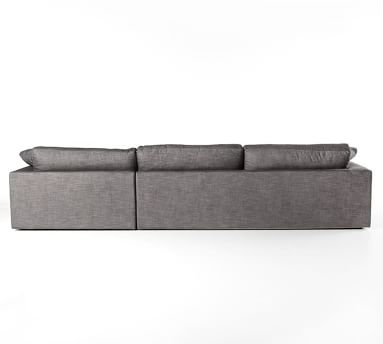 Milo Upholstered Right Arm Sofa with Chaise Sectional, Down Blend Wrapped Cushions, Brushed Crossweave Light Gray - Image 2