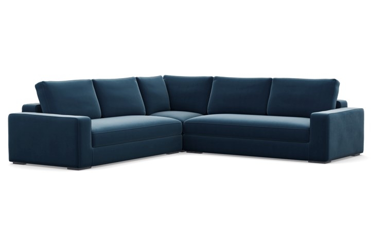 Ainsley Corner Sectional with Sapphire Fabric and Matte Black legs - Image 1
