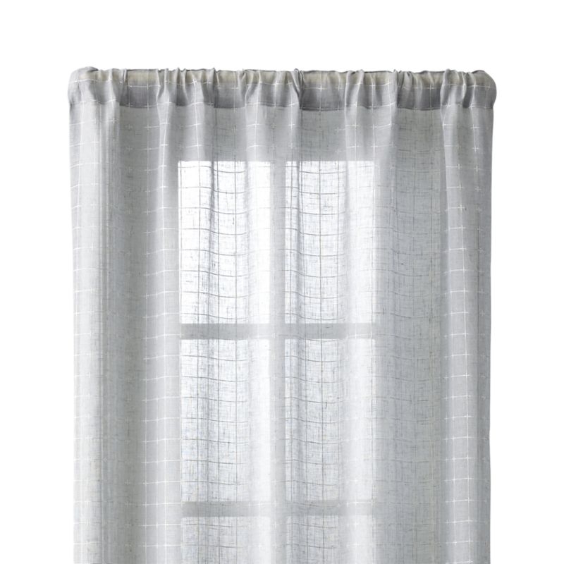 Isabela Grey Grid Curtain Panel 50"x84" - Image 4
