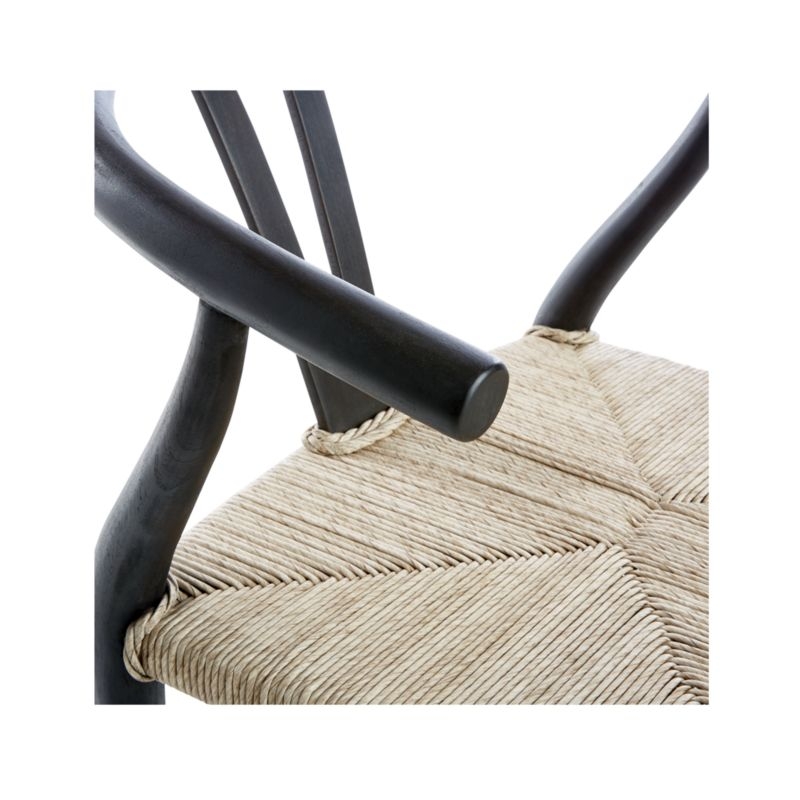 Crescent Black Rush Seat Dining Chair - Image 5