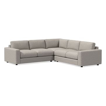 Urban Sectional Set 05: Left Arm 2 Seater Sofa, Corner, Right Arm 2 Seater Sofa, Down Blend Fill, Chunky Basketweave, Stone - Image 0