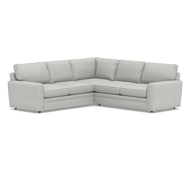 Pearce Square Arm Upholstered 2-Piece L-Shaped Sectional, Down Blend Wrapped Cushions, Basketweave Slub Ash - Image 0