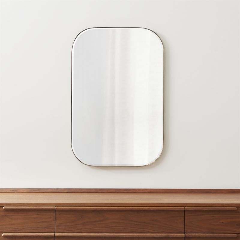 Edge Brass Rounded Rectangle Mirror - Image 2