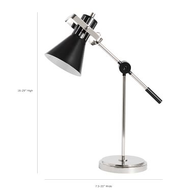 Industrial Task Lamp,Black/Nickel - Image 4