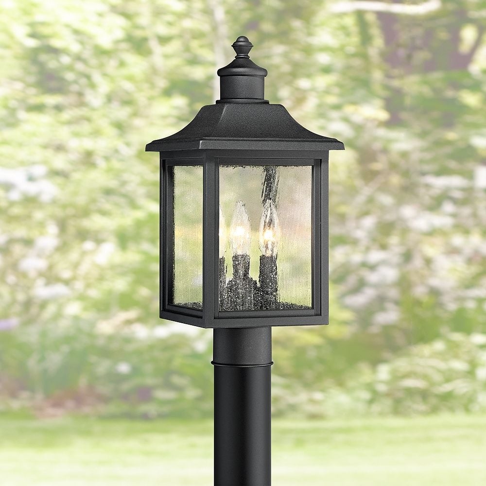 John Timberland Moray Bay 17" High Black 3-Light Outdoor Post Light - Image 0