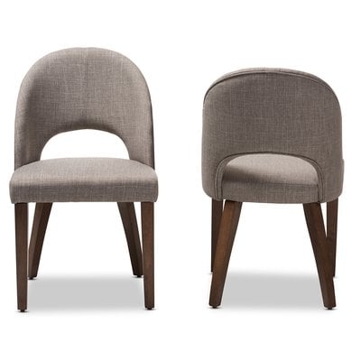 Cropper Mid-Century Upholstered Dining Chair (Set of 2)- Light Gray - Image 0