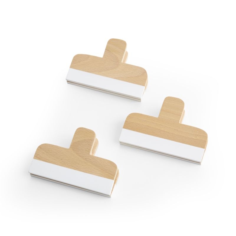 White Wooden Wall Art Clips, Set of 3 - Image 1