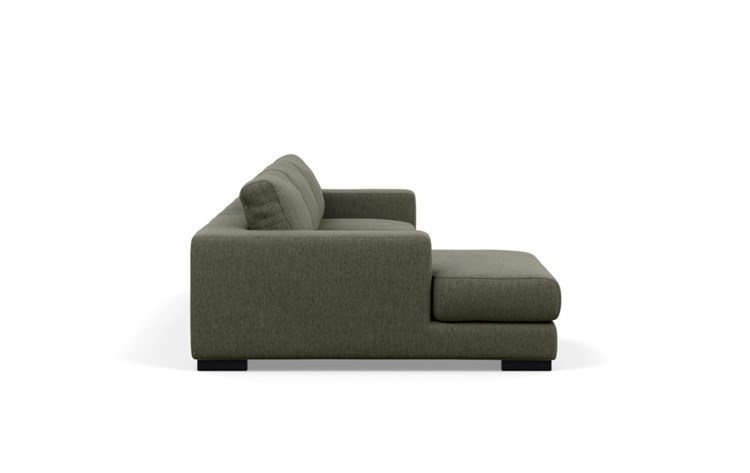 Henry Left Sectional with Grey Mushroom Fabric, extended chaise, and Matte Black legs - Image 2