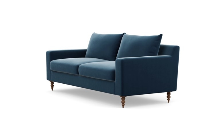 Sloan Sofa with Sapphire Fabric and Oiled Walnut legs - Image 4