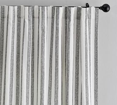 Eden Stripe Curtain Set of 2 , 84", Gray - Image 0