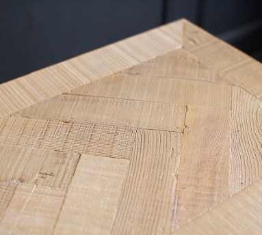 Hadley Herringbone Reclaimed Wood Console Table, Manza Gray - Image 1