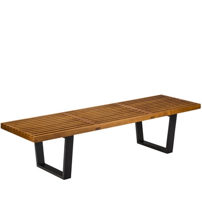Slat Wood Bench - Image 0