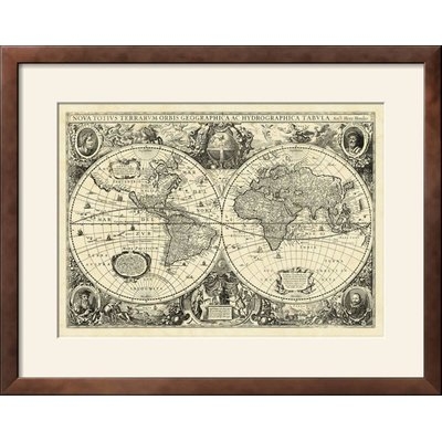 'Vintage World Map' Framed Graphic Art Print - Image 0